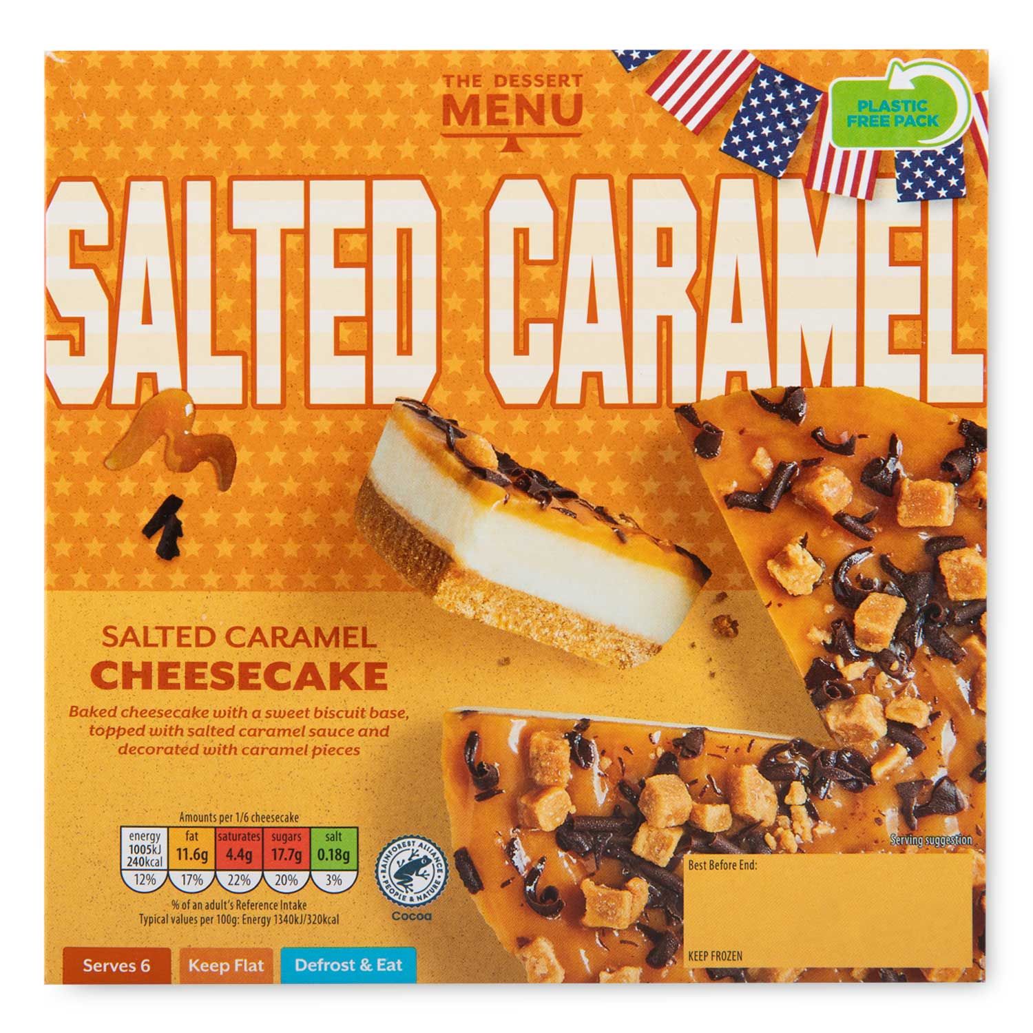 Dessert Menu Salted Caramel Cheesecake 450g ALDI